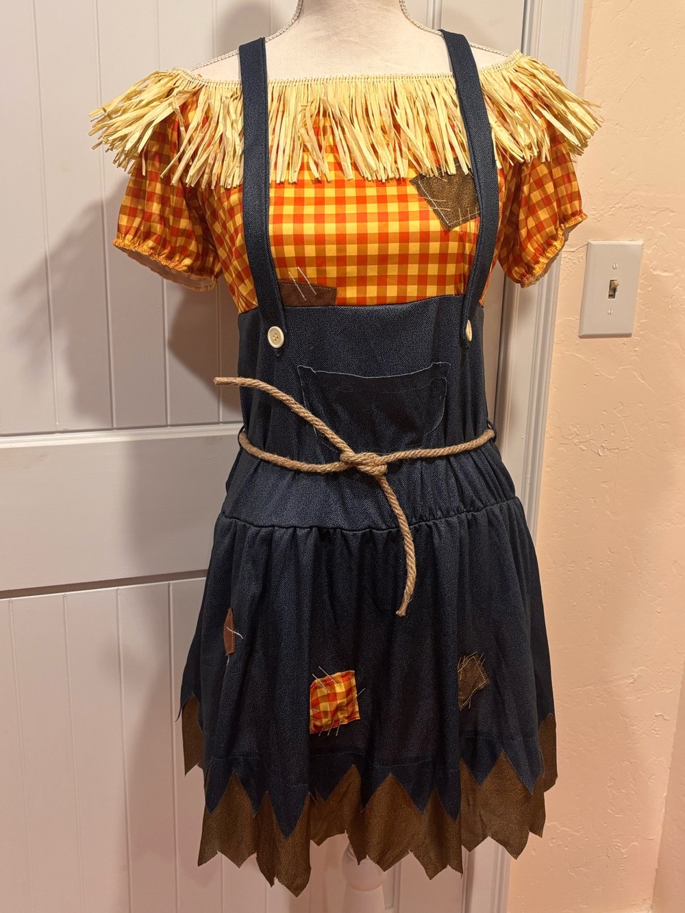 Scarecrow Costume Women’s size M off-shoulder Wizard of Oz